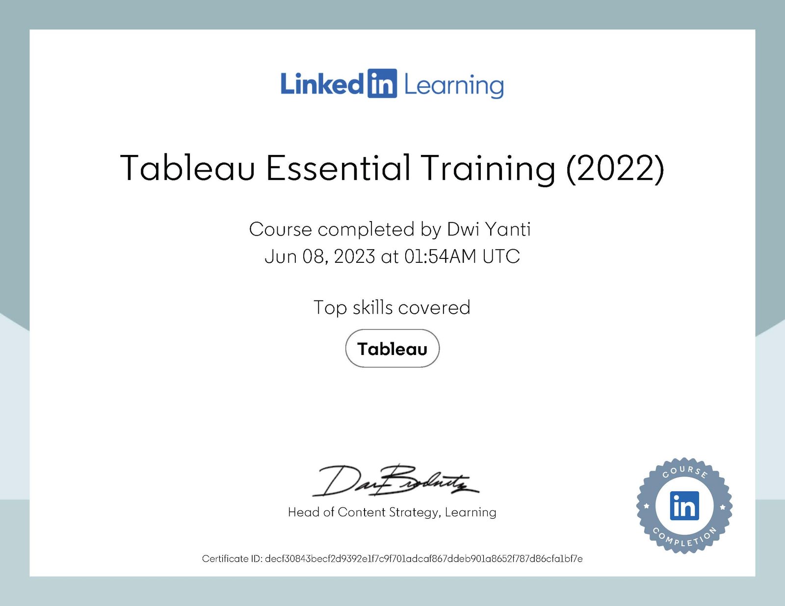 SEO Strategist Certified Tableau Essential